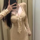 套装 纯欲风辣妹性感显瘦吊带长袖 新款 两件套2026春季 开衫