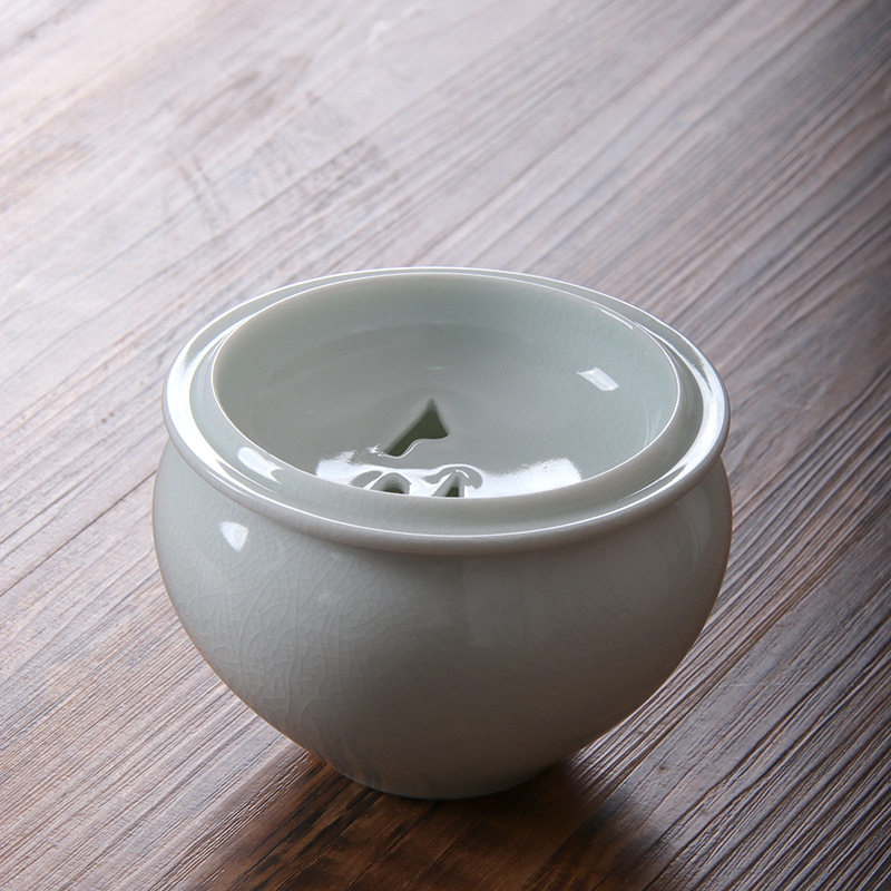 开片养线冰裂汝窑建水水盂干泡用茶水罐汝瓷茶道配件烟灰缸水洗