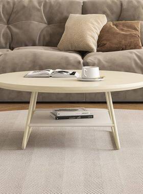 油圆形茶几客厅家简约小桌子现用代V轻奢出租房JOJ小户型网奶红小