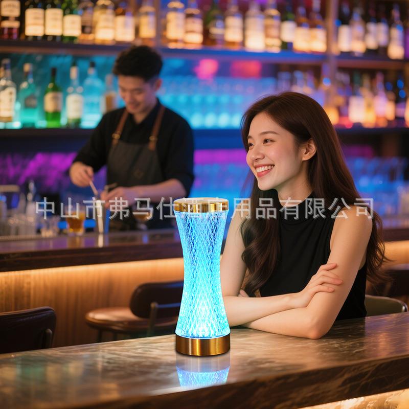 酒吧KTV电充氛夜围台灯创意装led饰氛围桌面小832灯清吧水晶台灯