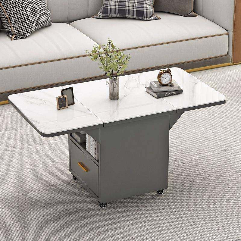 轻客奢岩板无品牌/可移动折叠床能头柜卧室厅茶几边多功储物柜吃