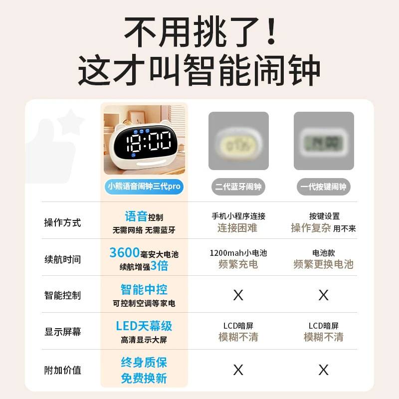 网红闹钟学习计时器儿童智能琪特小学生电子时钟初中生自律款