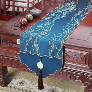 艺必旭新式中桌高旗餐桌布视柜床尾巾轻奢简约装饰可电APYD制混纺