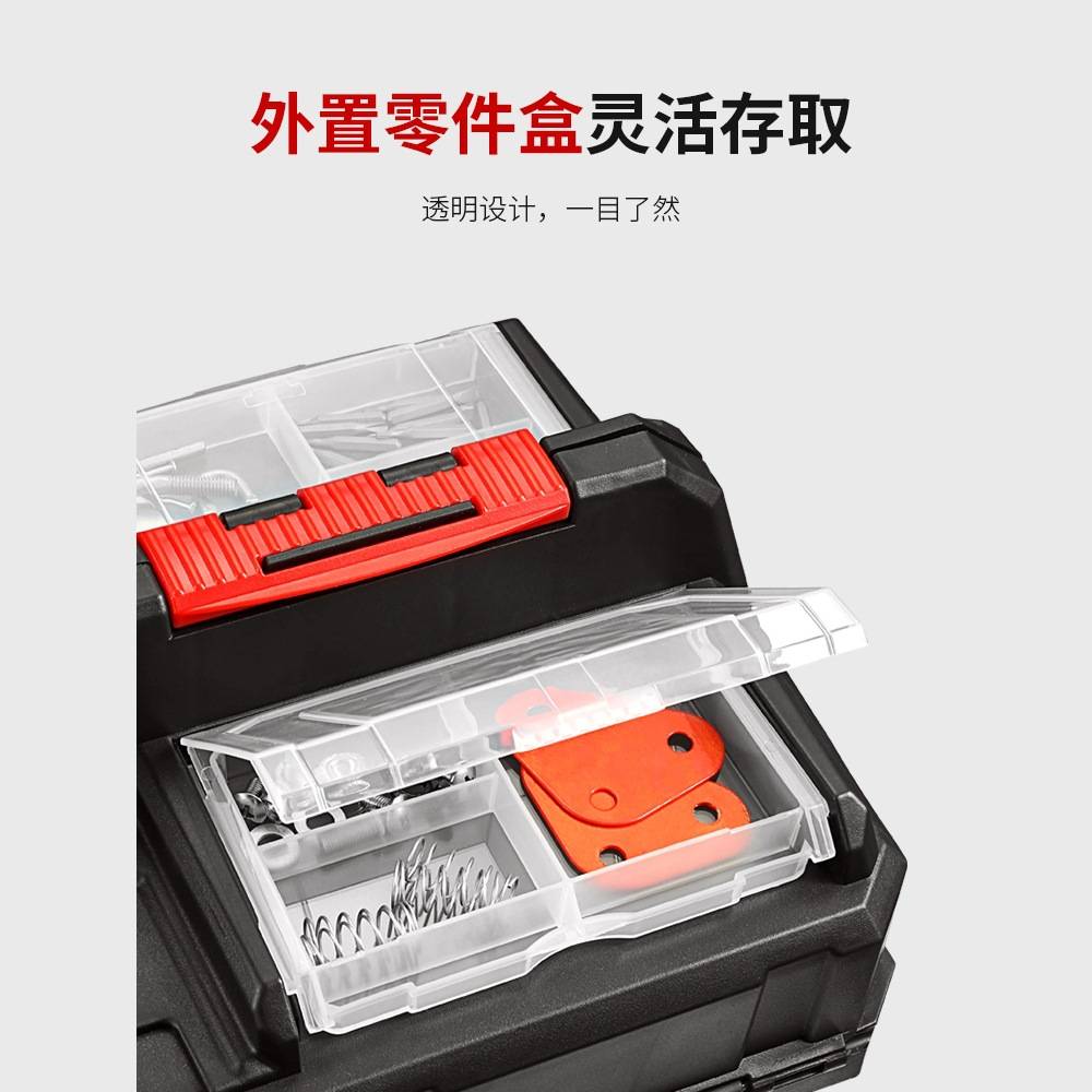 艾瑞泽大号三层折叠工具箱家用多功能手提式维修美术生收纳盒电工