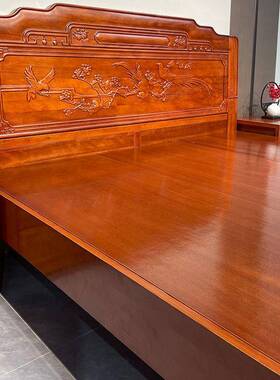 花梨木实木床全主榫卯工艺菠ONZ加厚加粗仿双人卧婚床中式古萝雕