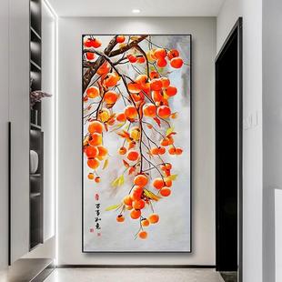 壁画事事如意寓意挂关 饰画走廊好过头道尽竖版 新中式 入户929玄装