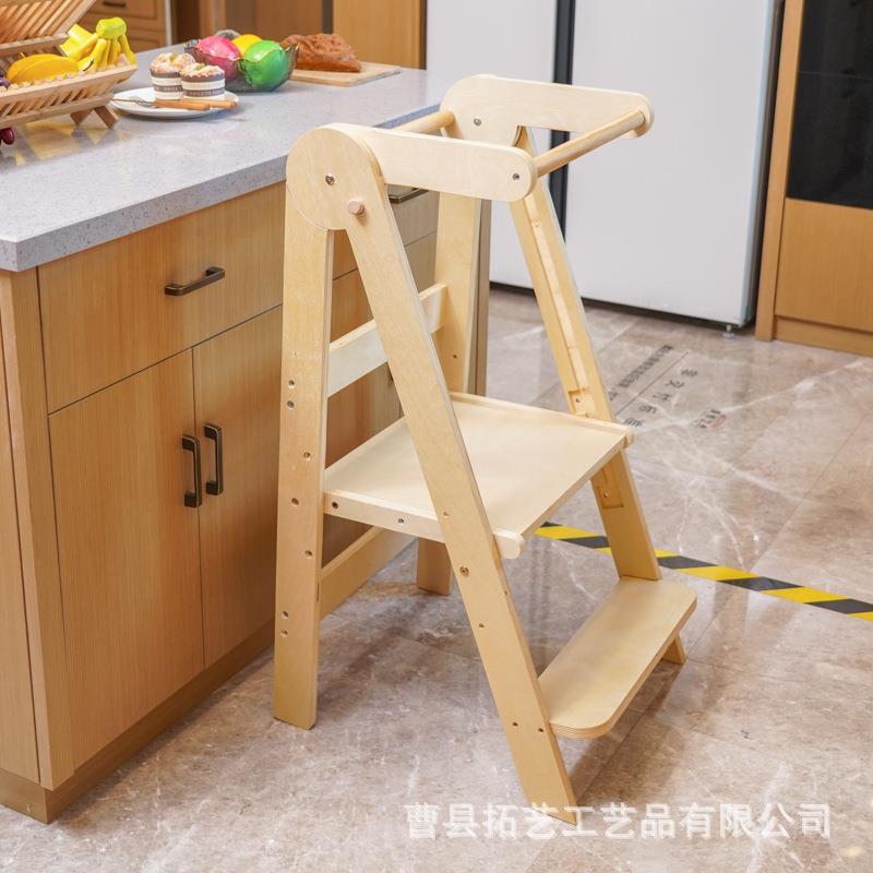 木制儿凳学凳习塔宝宝洗手垫脚671蒙童氏学习塔可调节扶手凳台阶