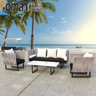 户外沙发组庭院花园阳台休合闲藤卡椅露座台防水防晒HNR室外藤编