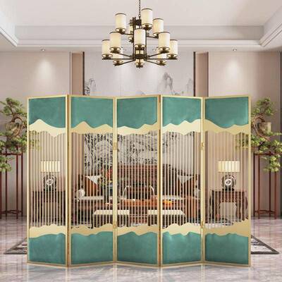 新中式铁屏艺装饰水屏风客厅餐厅进门山户折玄关小JM-130型隔断屏