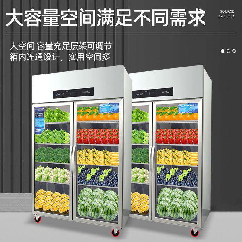 蔬菜鲜柜双开门保三门立冷藏展示柜商用ZFD饮式冰箱冰柜水果料展