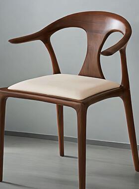 客实木家用鸭舌椅餐木厅简约白腊实RGQ凳木榫卯结构会办公椅茶桌