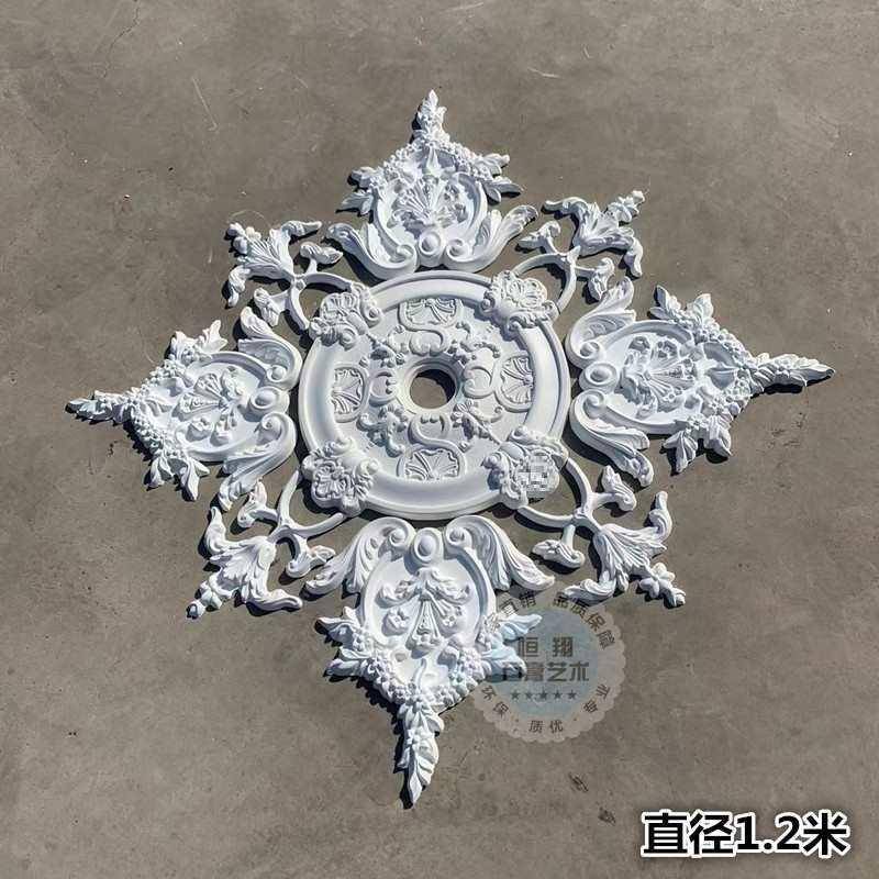 法式石膏灯吊盘装顶欧式线条角花壁花天花灯墙壁背拼花灯盘景饰花