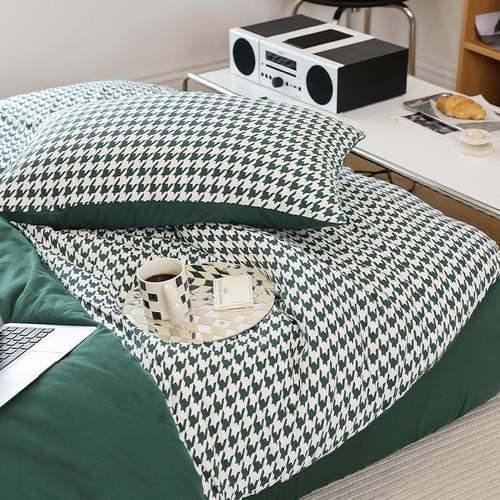 A单类母婴级四件套天竺棉肤裸睡纯棉全VPB棉针织棉床笠亲被套格千