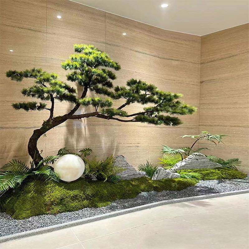 仿真迎客植松室内外装造景绿罗松汉假美人松仿真树落地饰5456摆件