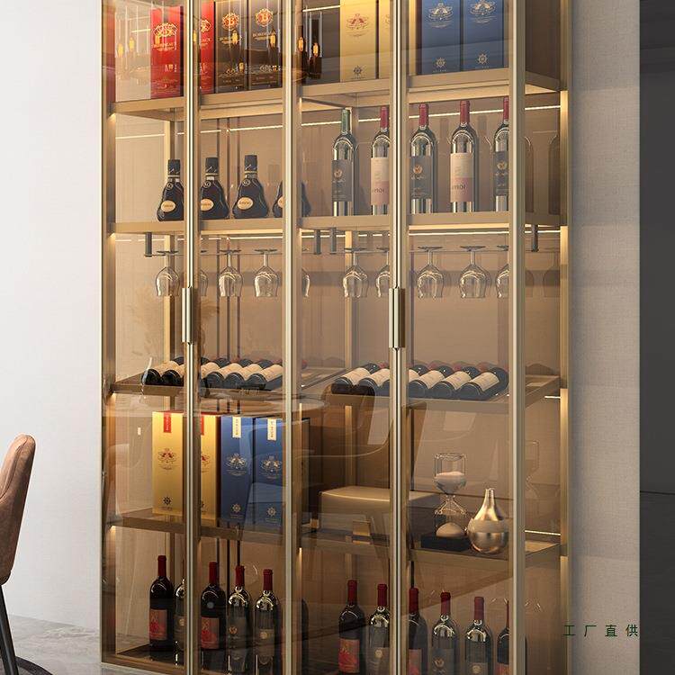 全铝新酒玻璃柜定制简约红酒柜客厅用餐边柜展示柜订款家做F967MH