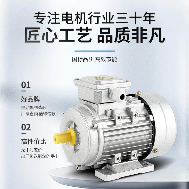 厂家YS铝壳037kw.-11kYSMS相w电动机6极三流异步交电动机马达电机