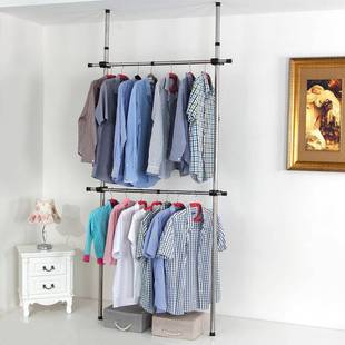 柜衣立两两立两横横式免打孔简易衣架开放式衣伸缩挂架两卧室落地