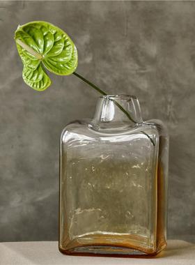 式村客厅不规则口无品牌/方形花小乡瓶美餐桌渐变玻璃花瓶家居软