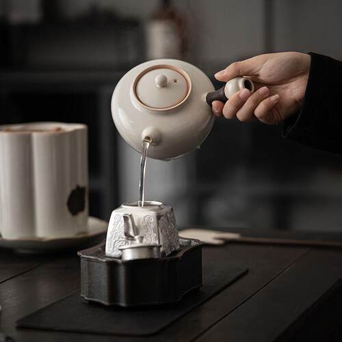 日式陶瓷罐茶壶炭炉泡古茶罐壶炉围..小火炉复手绘煮茶炉炉煮茶碳