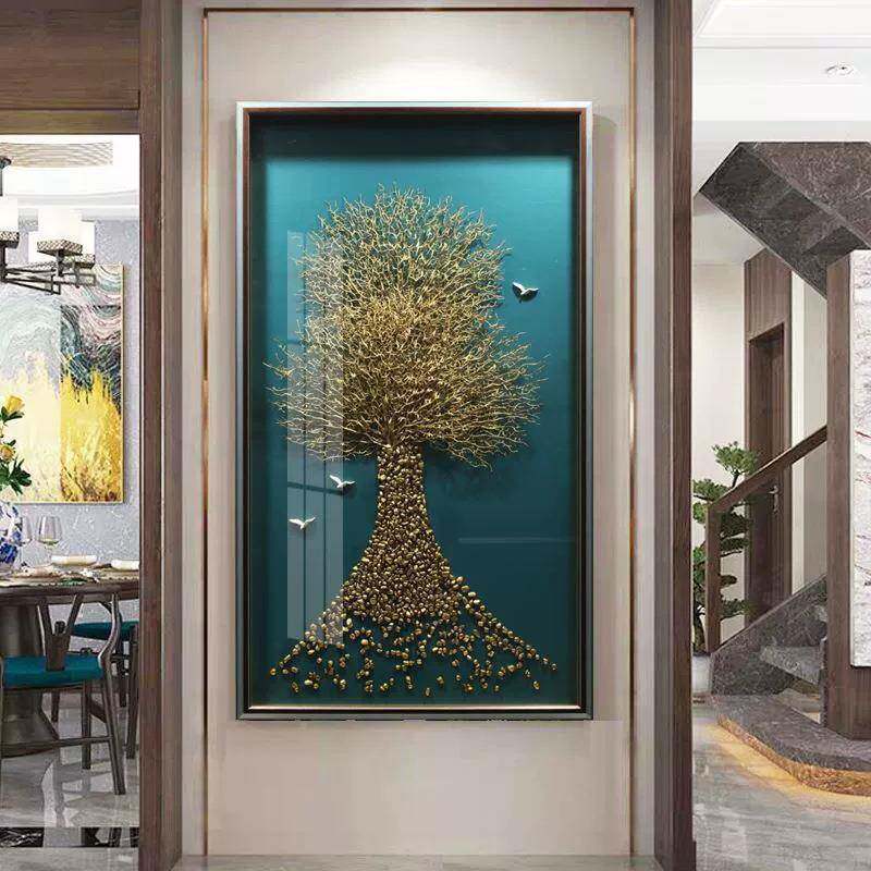 户玄关装饰画现代奢大气走廊挂画入竖版玄关墙轻VJK上画壁酒店浮