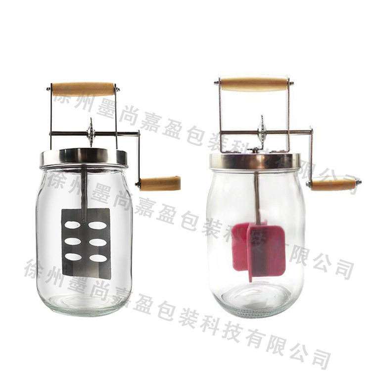 工厂现货跨境厨房用具手摇黄油搅拌器1000ml1500ml多功能玻璃瓶