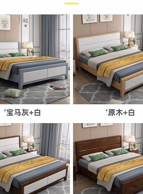 实木白色代简约1.全卧8米双人主床1.5NJTM现轻奢高箱储物床