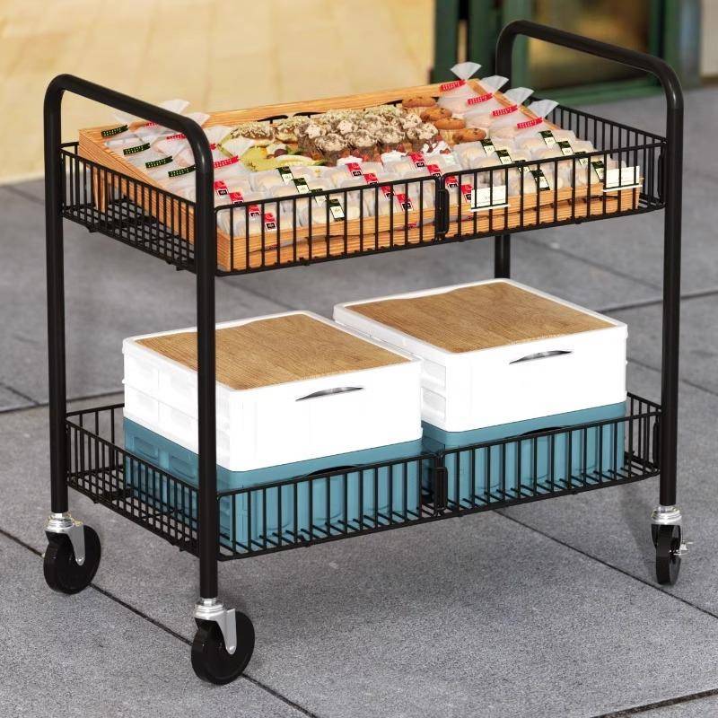 夜市地见描述摊手摆摊小推推车可折叠寿司甜品车移小吃展示货动架