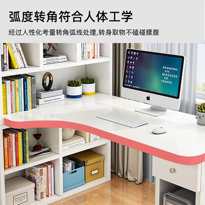 转432角书桌书架体桌书儿童学柜习桌家用学生写字桌角台式拐电一r