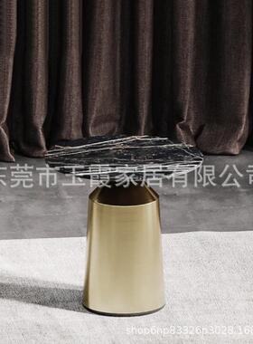 锈轻奢大理间石沙发边几不钢角几简约客厅卧室小茶几桌圆形MPB小