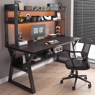 桌电桌脑书桌易学生CLD家用书架一体电脑台式卧室学习写字桌子简