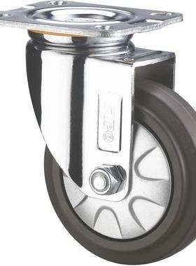 SUPO/C05S-01A荣4-寸底板带双刹车橡胶向静音万向脚轮C05S01A2-10