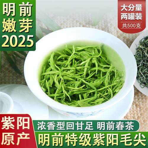 安康紫阳富硒茶2025新茶紫阳毛尖特级绿茶浓香型陕西特产陕青茶叶