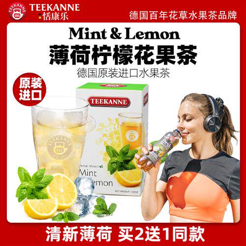 Teekanne进口夏日冷泡薄荷叶茶下火茶柠檬花草水果粒茶袋泡茶包