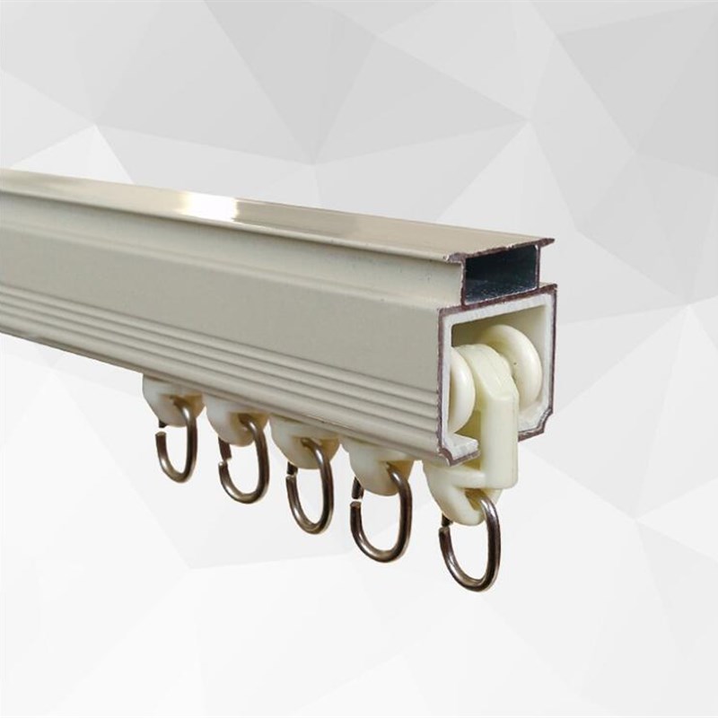 铝合金窗帘轨道直轨单双轨顶装侧装窗帘滑道静音导轨滑轨罗马杆