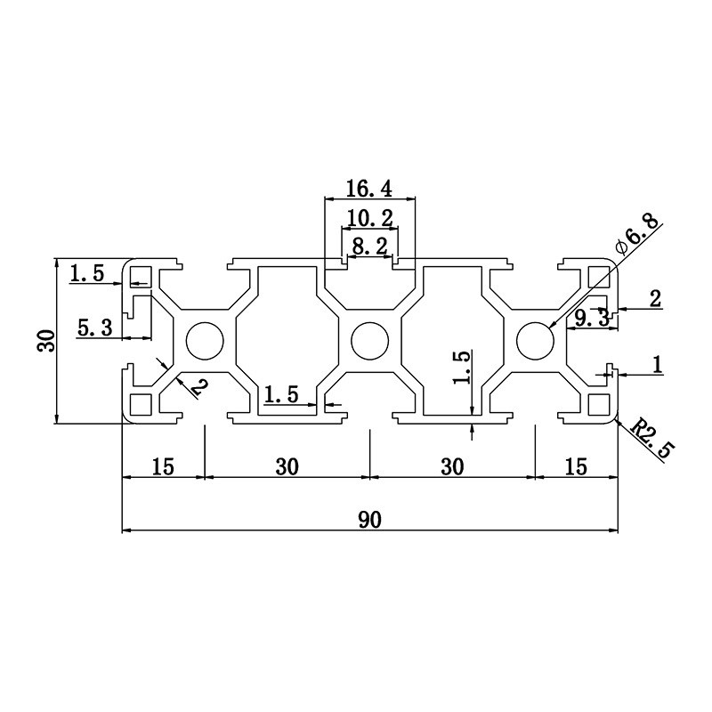 工业铝型材3090铝合金型材框架设备防护罩围栏配件流水线工作台