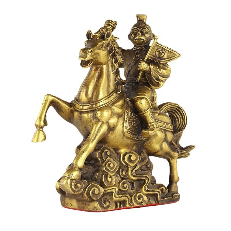 马上封侯摆件马上传令生肖猴铜器摆件