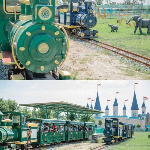 大型观光火车户外设备稻田轨道火车生态园网红无动力景区儿童攀岩