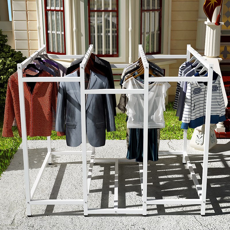 S588大型落地衣架户外晒被子防风露天阳台简易楼顶别墅加厚抗风挂