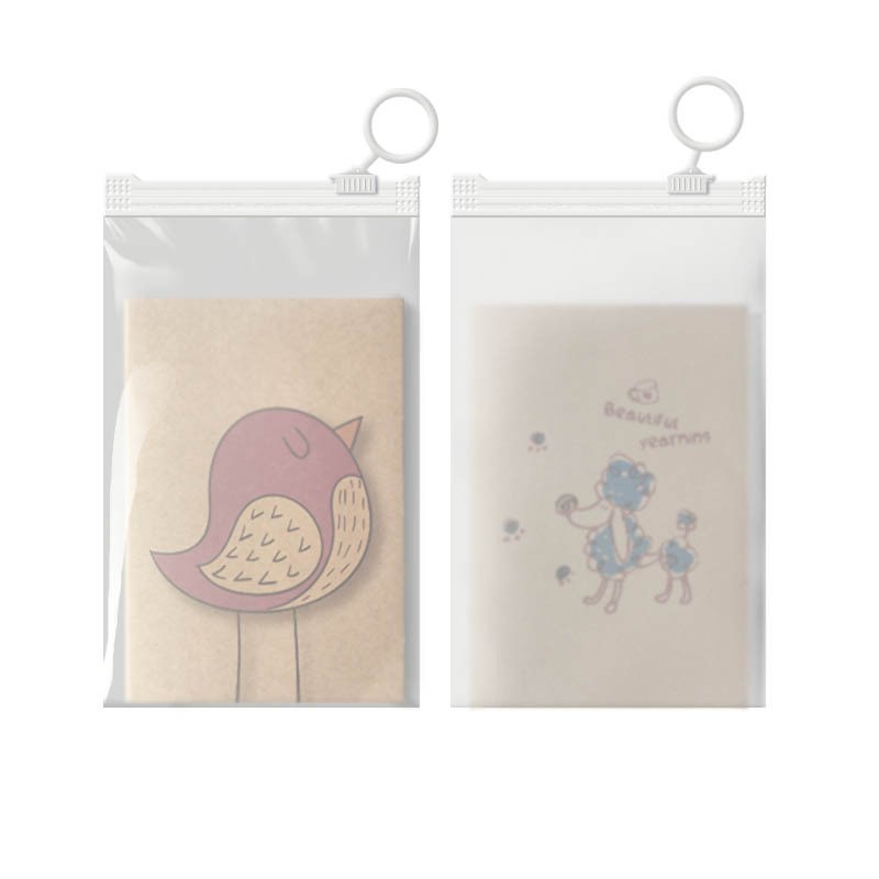 指环扣学习用品收纳包装拉链袋透明拉环扣自封口袋子磨砂塑料袋子