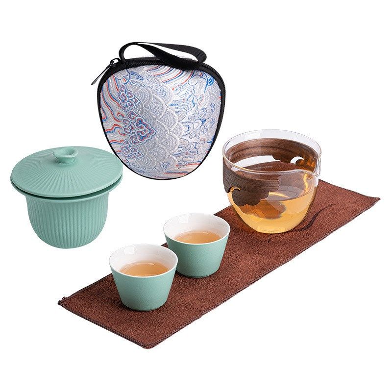 故宫旅行收纳小套装 便携耐热玻璃一壶二杯茶水分离快客杯泡茶器,餐饮具,旅行茶具,淘宝优惠券,粉丝福利购,淘宝优惠卷