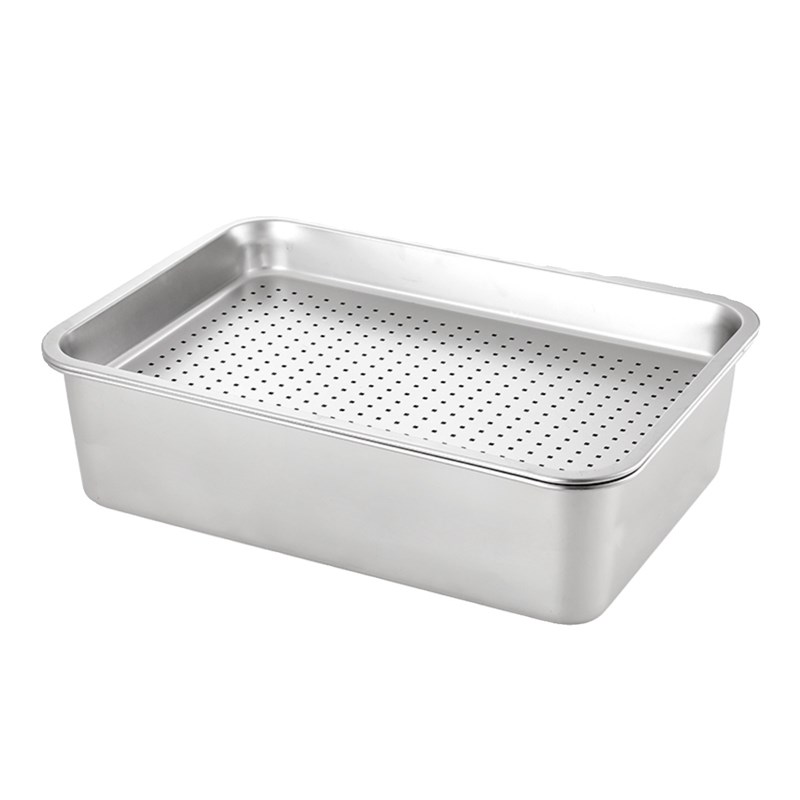 加厚加深304不锈钢长方形漏盘洗菜沥水盆过滤盆商用茶盘托盘沥油