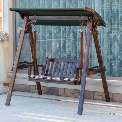 外实园木户秋千室内外成防人吊椅别墅庭院腐摇椅花阳台休RFN闲荡