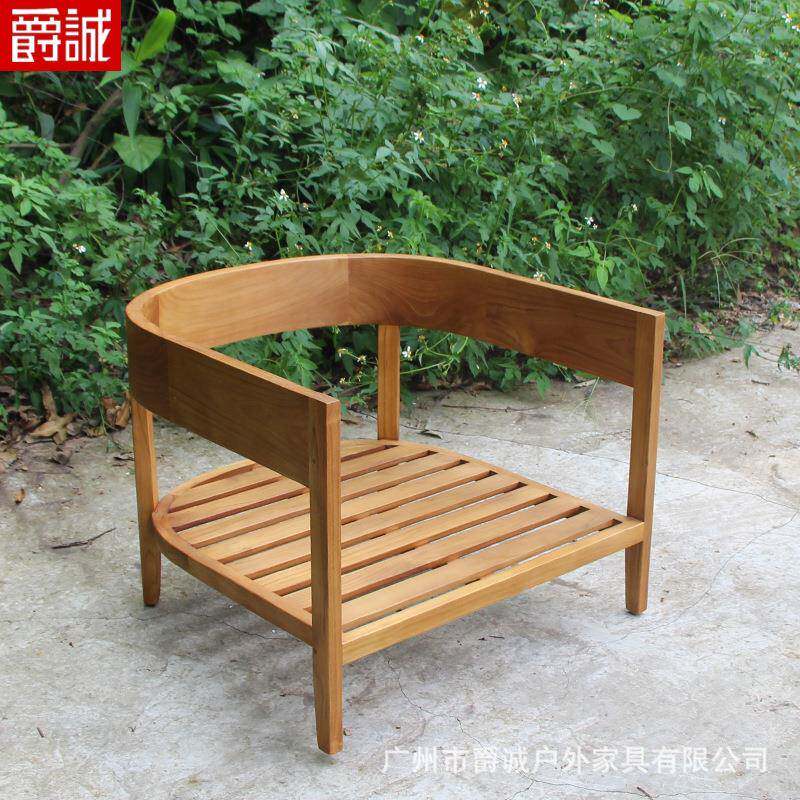 户外缅墅甸木沙发缅甸柚木做旧色别露台庭酒店室外休闲实柚木沙发