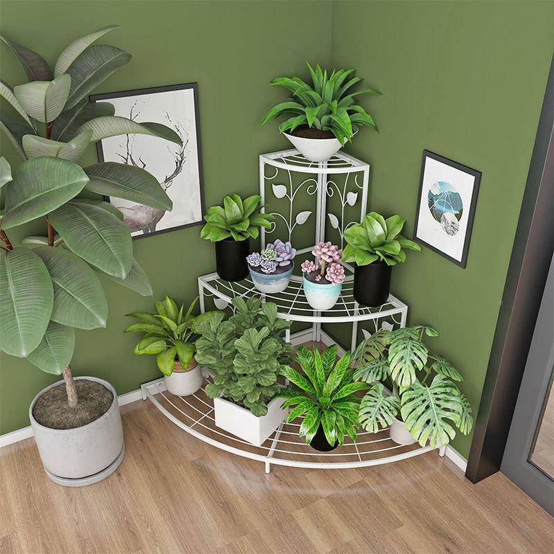 欧式铁艺层花架57室内花盆架子阳多台绿花架萝花几客角厅三花架墙