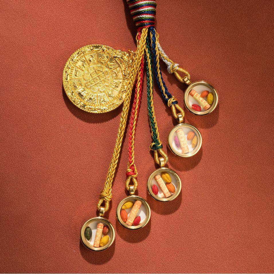 藏式唐卡五827路2财神汽车挂件车内吊新饰坠05款高档手工2编绳