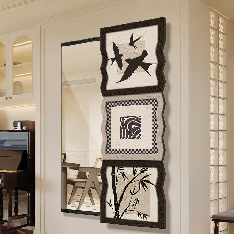 中风隐藏式可画法ZA0510推拉全古身镜装饰式玄关挂画卧室隐形穿衣