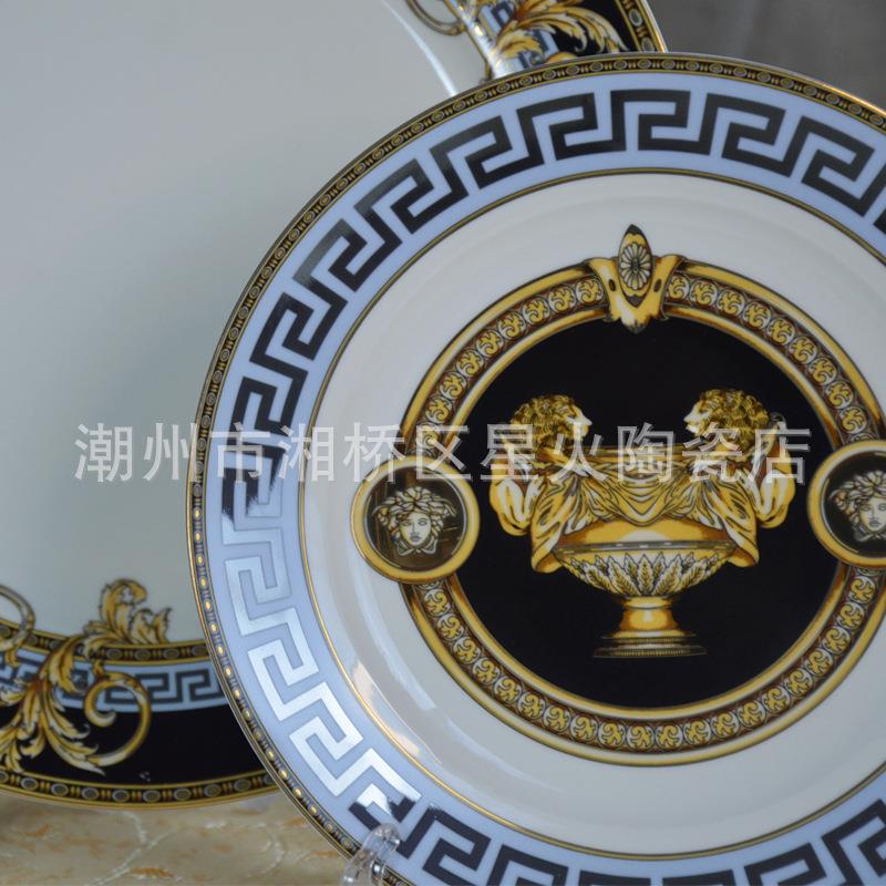 酒店高档欧陶瓷10复.5平寸西餐盘式盘NWX创意样品房古摆盘
