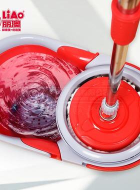 IAO布双L驱动旋转拖把家用拖桶手免63洗懒人拖地自动甩水干湿两用