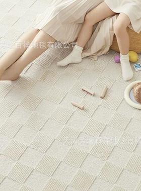 新西兰羊毛地毯客式厅YX730498奶油色端浮雕工艺意简约高轻奢卧室