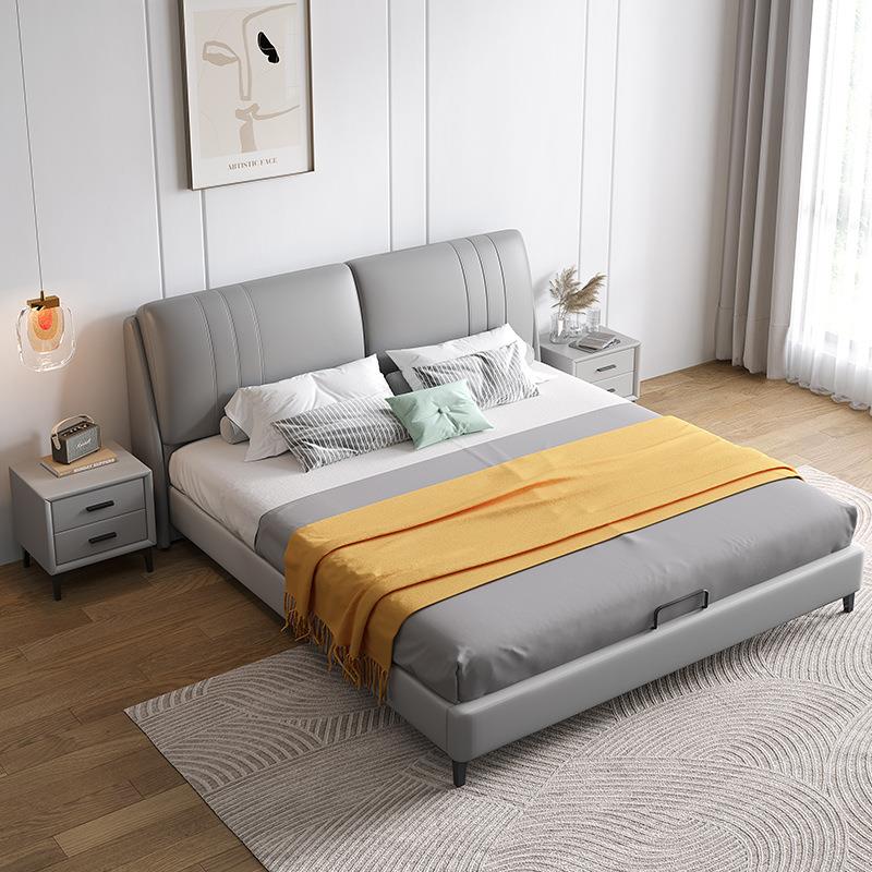 意式m现代约轻奢简皮现代简约主卧双人床1.8软613#包大床1.5床m储